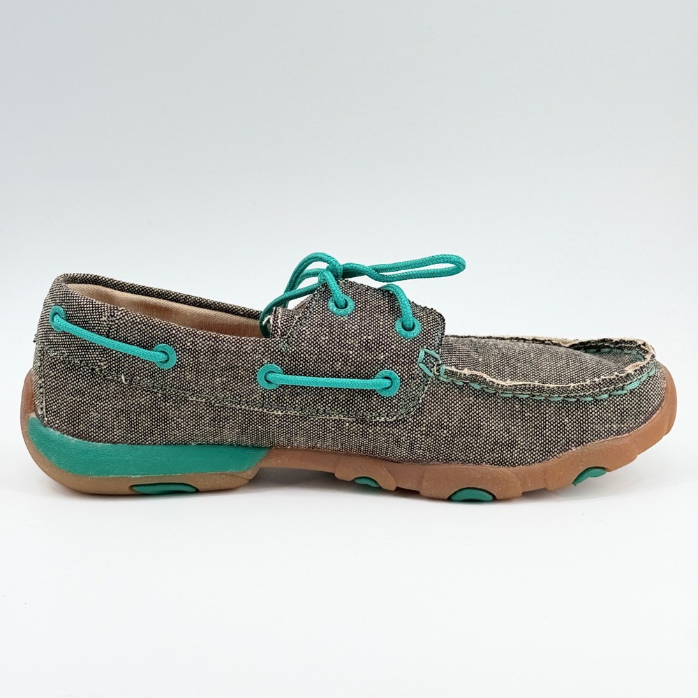 Twisted X EcoTWX Driving Moc WDM0085 Gray Teal Canvas Boat Shoes Womens 7M - Picture 11 of 11